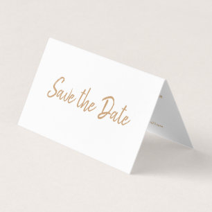 Gold Foil & Script Foto Save the Date Karte