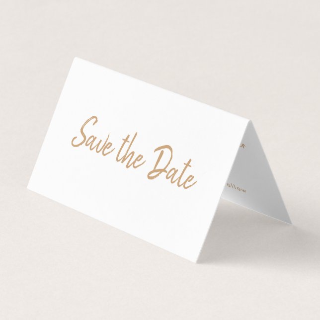 Gold Foil & Script Foto Save the Date Karte (Vorderseite)