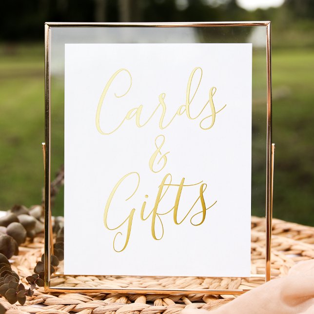 Gold Foil Script Hochzeitskarten und Geschenkzeich Foliendrucke (Von Creator hochgeladen)