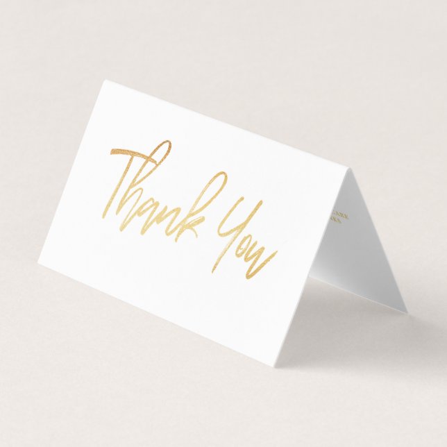 Gold Foil Script Logo Business Danke Karte (Vorderseite)