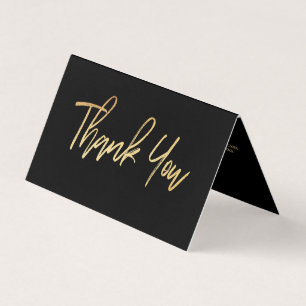 Gold Foil Script Logo Business Danke Karte