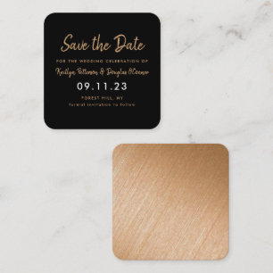 Gold Foil & Script Save the Date Card Quadratische Visitenkarte