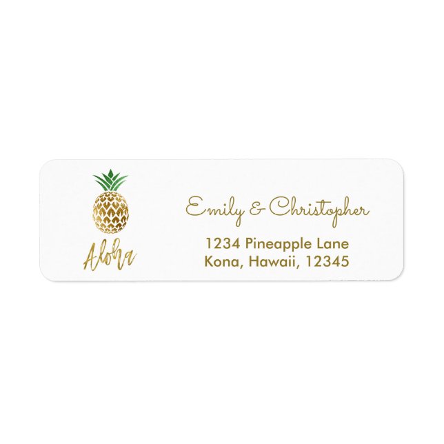 Gold Foil Script Wedding Aloha Pineaple (Vorne)