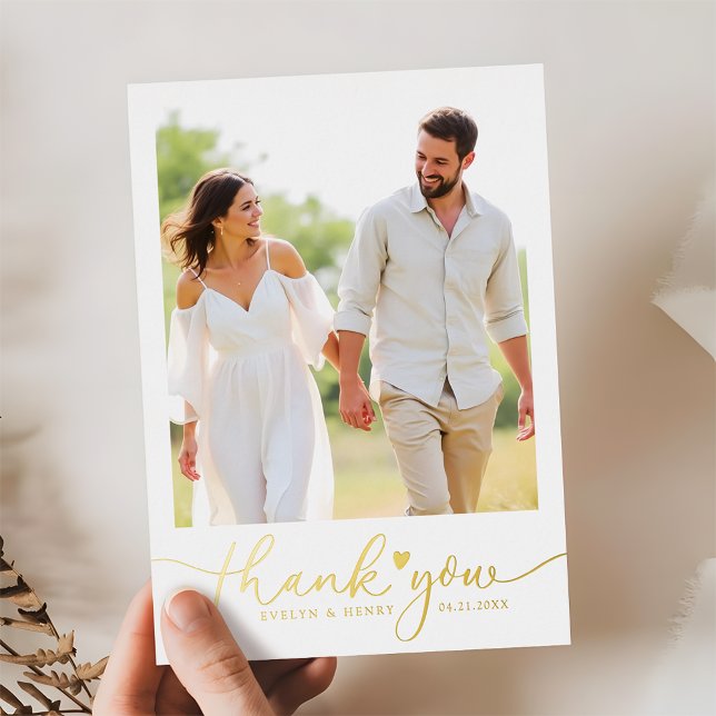 Gold Foil Script Wedding Foto Vielen Dank Karten (Von Creator hochgeladen)