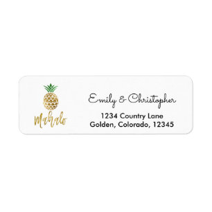 Gold Foil Script Wedding Mahalo Pineaple