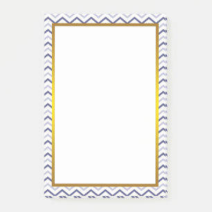 Gold Foil Silver Grau Zickzack Zigzag Muster Post-it Klebezettel