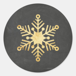 Gold Foil Snowflake Weihnachtskleber Runder Aufkleber