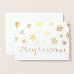 Gold Foil Snowflakes Frohe Weihnachten Folienkarte