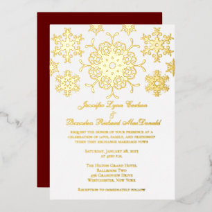 Gold Foil Snowflakes Hochzeit Einladung