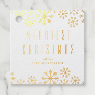 Gold Foil Snowflakes Weihnachtsgeschenk Tag