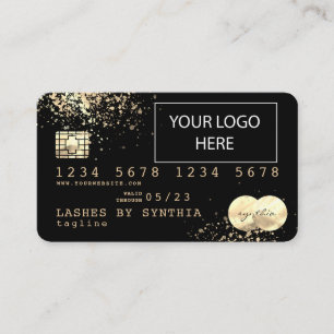 Gold Foil Splash Kreditkarte hinzufügen Ihr Logo Visitenkarte