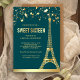 Gold Foil Stars Eiffelturm Aquamarin 16 . Geburtst Einladung (Von Creator hochgeladen)