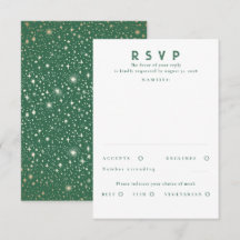 Gold Foil Stars Modern Wedding RSVP
