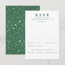 Gold Foil Stars Modern Wedding RSVP Karte