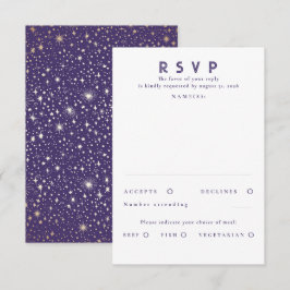 Gold Foil Stars Modern Wedding RSVP Karte