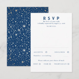 Gold Foil Stars Modern Wedding RSVP Karte