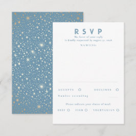 Gold Foil Stars Modern Wedding RSVP Karte