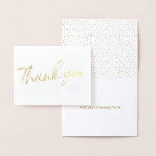 Gold Foil Stilvolle Lettered Wedding Vielen Dank Folienkarte