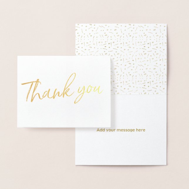 Gold Foil Stilvolle Lettered Wedding Vielen Dank Folienkarte (Anzeige)