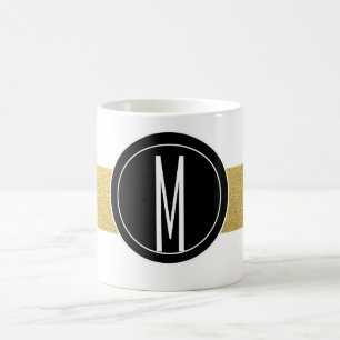 GOLD FOIL STRIPES   SCHWARZMONOGRAMM TASSE