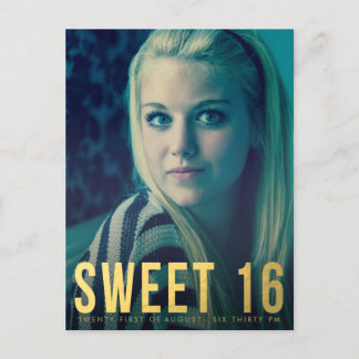 Gold Foil Sweet 16 Party Foto Postkarte