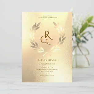 Gold Foil Texture Elegante Hochzeit Einladung