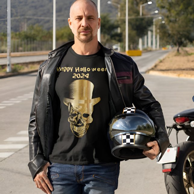 Gold Foil Top Hat Halloween T - Shirt (Von Creator hochgeladen)