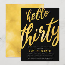 Gold Foil Typ 30. Geburtstag Party