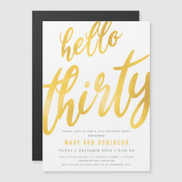 Gold Foil Typ 30. Geburtstag Party Einladung