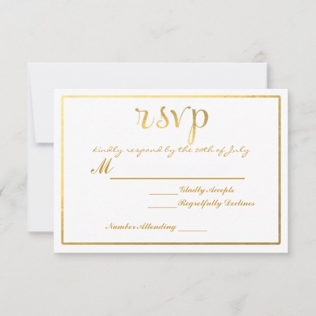 Gold Foil UAWG Wedding Card Einladung (Vorderseite)