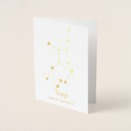 Gold Foil VIRGO Zodiac Sign Constellation Folienkarte