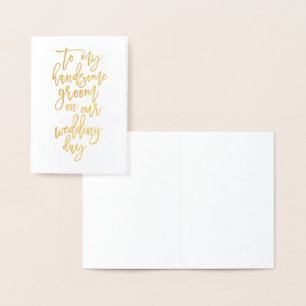 Gold Foil Wedding Day Card to Groom Folienkarte