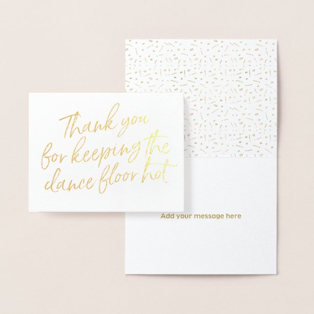 Gold Foil Wedding DJ, Musiker, Band Danke Folienkarte (Anzeige)