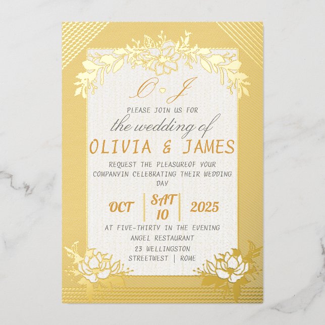 Gold Foil Wedding Einladung Premium Foil (Vorderseite)