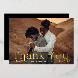 Gold Foil Wedding Foto Danke Karte