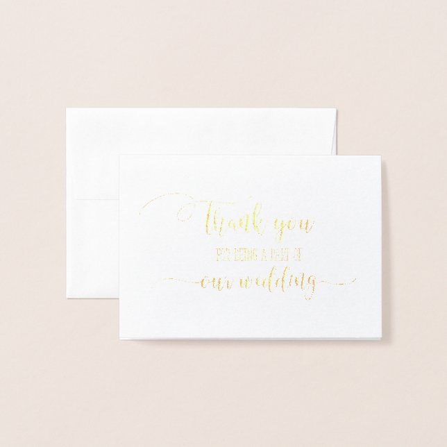 Gold Foil Wedding Offizier Danke Karte (Vorderseite mit Umschlag)