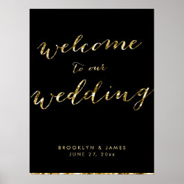 Gold Foil Wedding Reception Zeichenposter 18x24 Poster