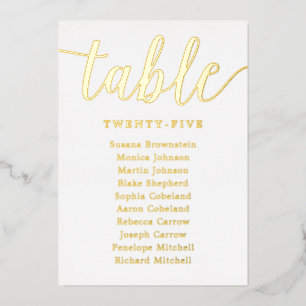 Gold Foil Wedding Tischnummern Foto Backer