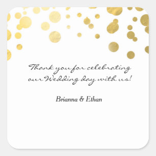 Gold Foil Wedding White Gevor Sticker Labels
