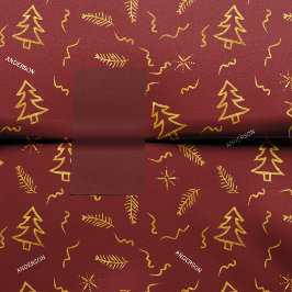 Gold Foil Weihnachtsbaum Muster Red Holiday Party Seidenpapier