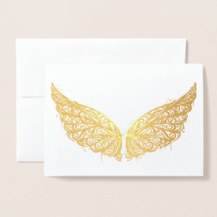 Gold Foil Wings Blank Grußkarte Folienkarte