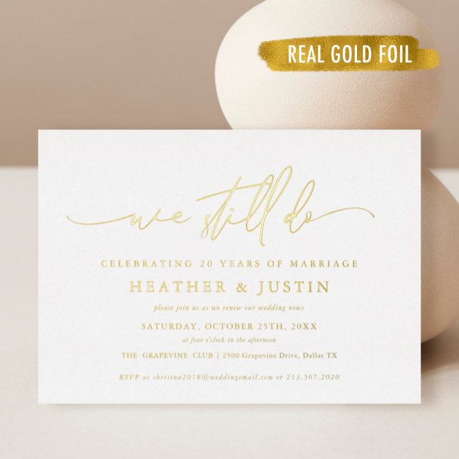 Gold Foil wir noch Hochzeit Vow Erneuerung Folieneinladung (Von Creator hochgeladen)