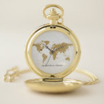Gold Foil World Map Custom Moveable Heart Position Taschenuhr<br><div class="desc">Gold Foil World Map Custom Moveable Heart Lage klicken Sie einfach auf den weiteren Link anpassen,  um Ihr Herz zu positionieren ~ Karo mein Shop,  um die gesamte Sammlung für dieses Design zu sehen!</div>
