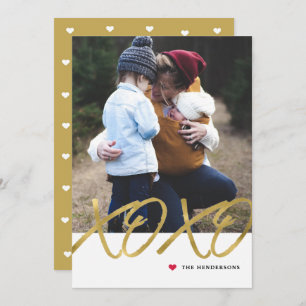 Gold Foil XOXO Valentinstag Foto-Karte