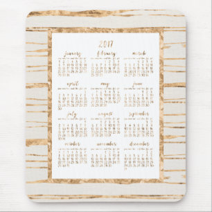 Gold Foil Yearly Calendar 2017 Mouse Pads Mousepad