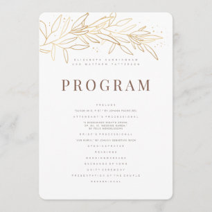 Gold Foliage Modern + Minimalistische Hochzeit Programm