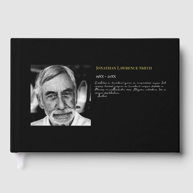 Gold-Folie Foto Zitat Feier der lebenslangen Beerd Gästebuch (Vorderseite)