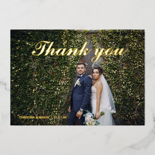 Gold-Folie Hochzeitsskript-Foto danke Karte