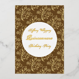 Gold-Folie Quinceanera Einladung Geburtstagsparty
