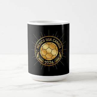 Gold Football Emblem 2026 | Mexico USA Canada Kaffeetasse